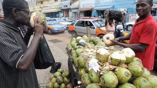 Coconut sold on the streets of Accra